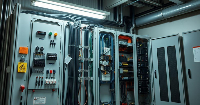 Montagem de quadro de distribuição trifásico: eficiência energética Montagem de quadro de distribuição trifásico: eficiência energética