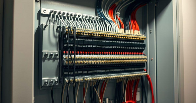 Montagem de quadro de distribuição com barramento Otimizada
